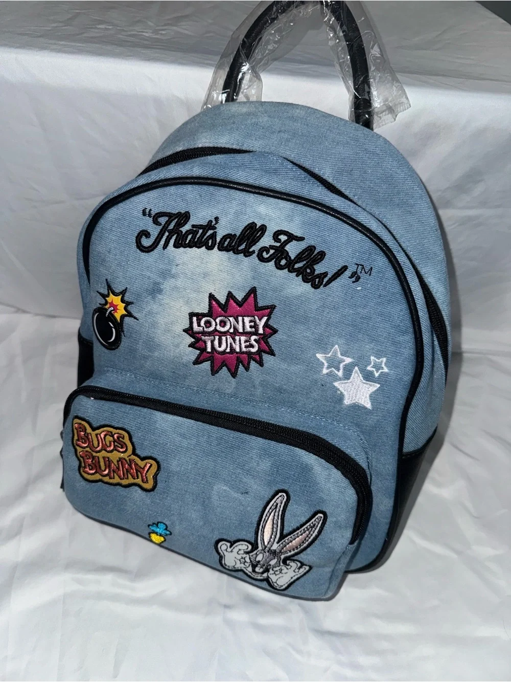 Warner Bros. Bugs Bunny Light Blue Patch Mini Backpack
